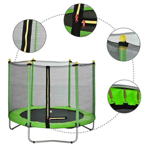 60" Round Trampoline - Outdoor Trampoline with Enclosure Netting - Round Trampoline with Net