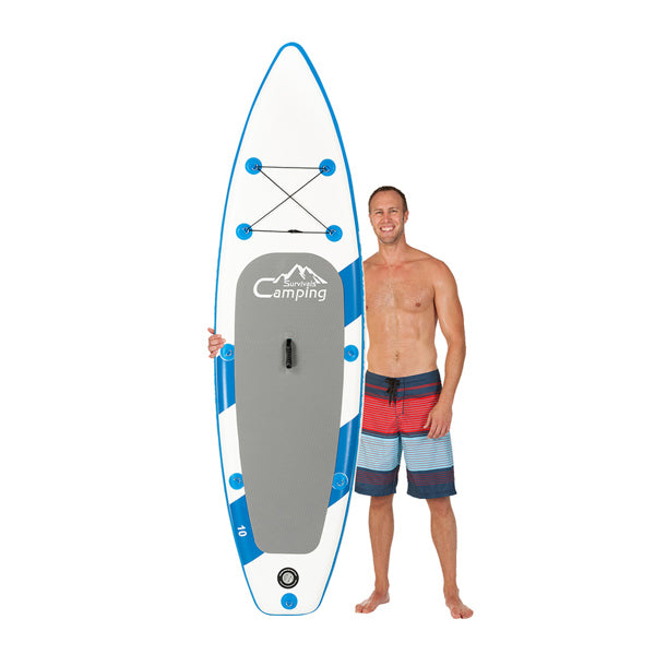 11 ft Inflatable Stand Up Paddle Board - Inflatable Surfboard Blue and White - Traveling Board for Surfing