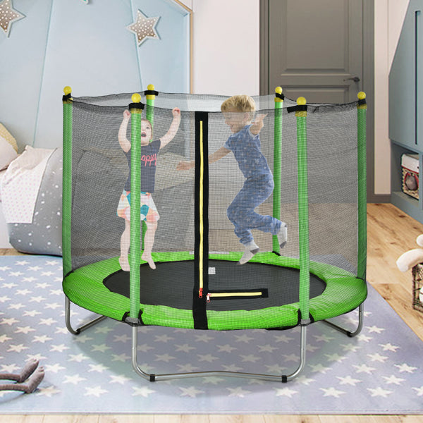 60" Round Trampoline - Outdoor Trampoline with Enclosure Netting - Round Trampoline with Net
