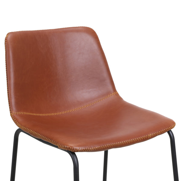 Bronze Wrought Iron Bar Stool 2pcs- Iron bar Stools with Leather Seats - Bar Stool Chairs