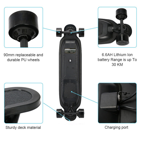 Electric skateboard with dual motor and wireless controller 40km/h speed fast charging for adults - Electric Skateboard - Wireless Controller Fast Charging