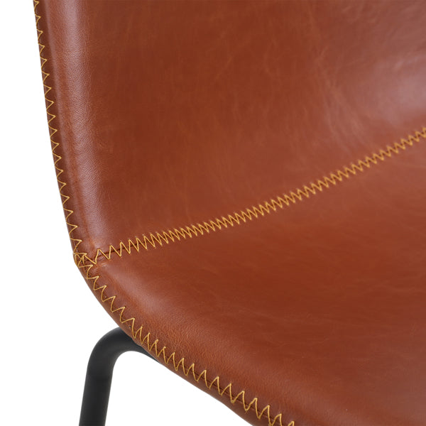 Bronze Wrought Iron Bar Stool 2pcs- Iron bar Stools with Leather Seats - Bar Stool Chairs