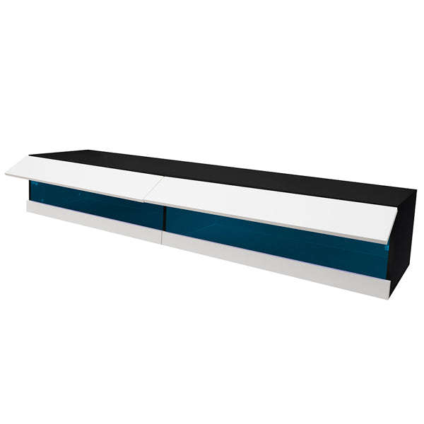 180 Wall Mounted Floating 80" TV Stand with 20 Color LEDs - Entertainment Center - TV Table for Living Room