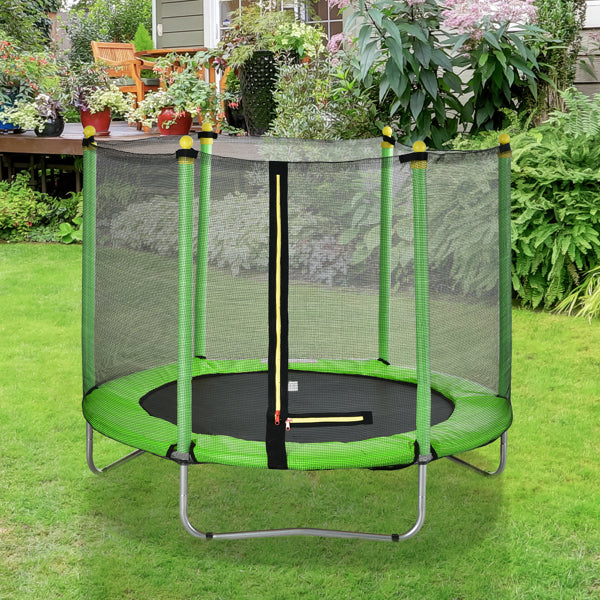 60" Round Trampoline - Outdoor Trampoline with Enclosure Netting - Round Trampoline with Net