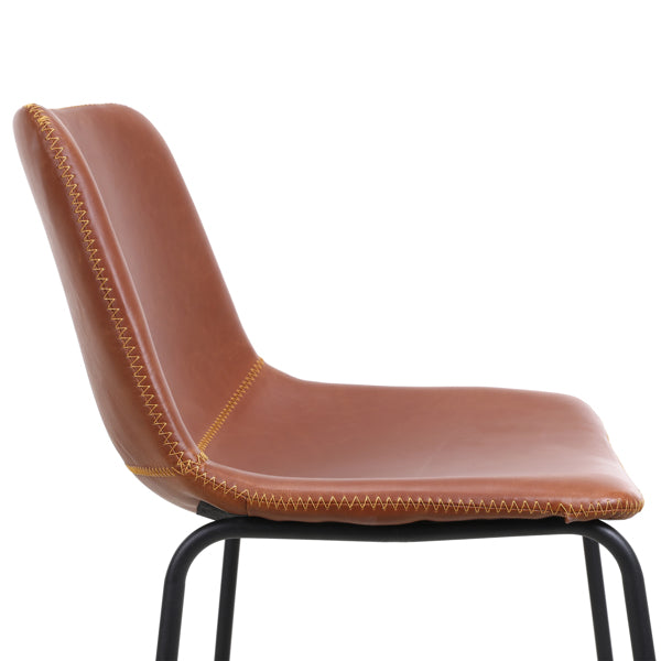 Bronze Wrought Iron Bar Stool 2pcs- Iron bar Stools with Leather Seats - Bar Stool Chairs