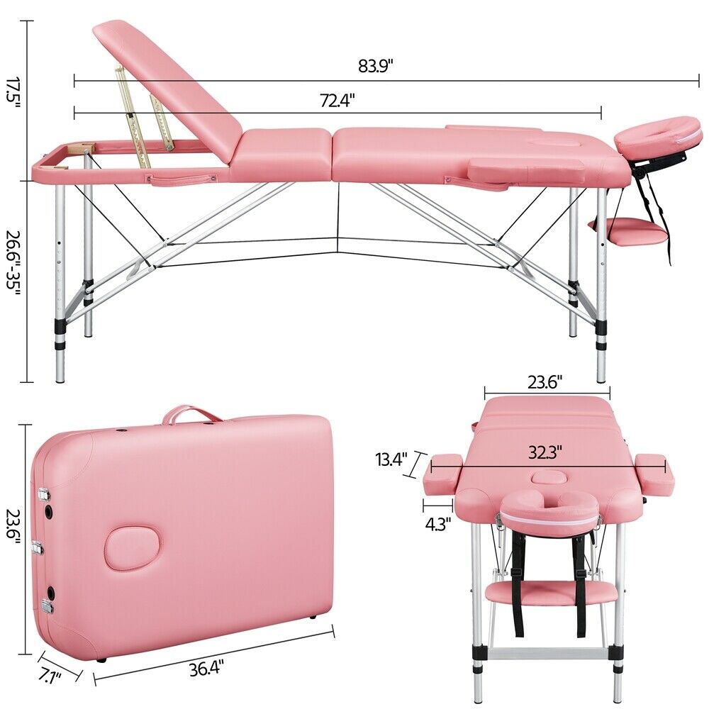 84 Inch Professional Massage Table - Portable Beauty Salon Bed - Beauty Tattoo Massage Bed - Adjustable Massage Bed