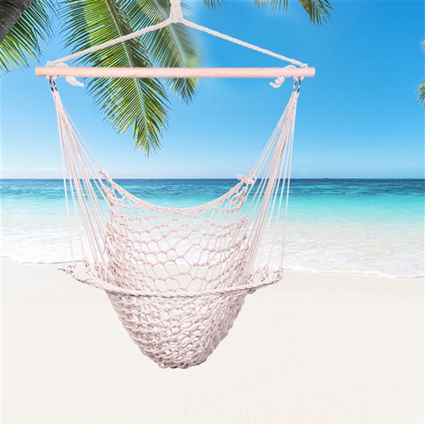 Canvas Hanging Rope Chair with Pillows - Hammock Chair Swing - Porch Hammock Swing