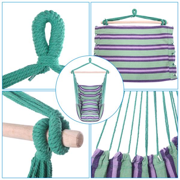 Canvas Hanging Rope Chair with Pillows - Hammock Chair Swing - Porch Hammock Swing