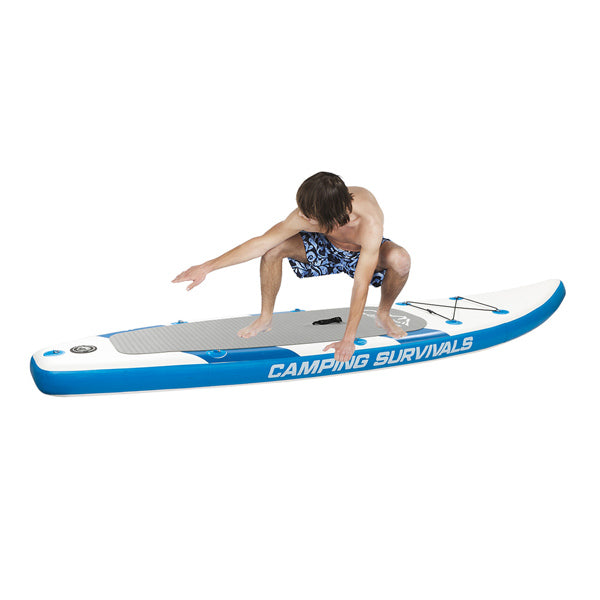 11 ft Inflatable Stand Up Paddle Board - Inflatable Surfboard Blue and White - Traveling Board for Surfing