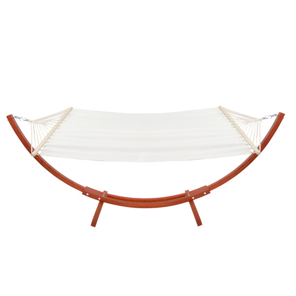 10.5ft Pine Hammock Frame Amber Yellow & Hammock White - 2 Person Heavy Duty Outdoor & Indoor Hammocks - Portable Hammock with Stand