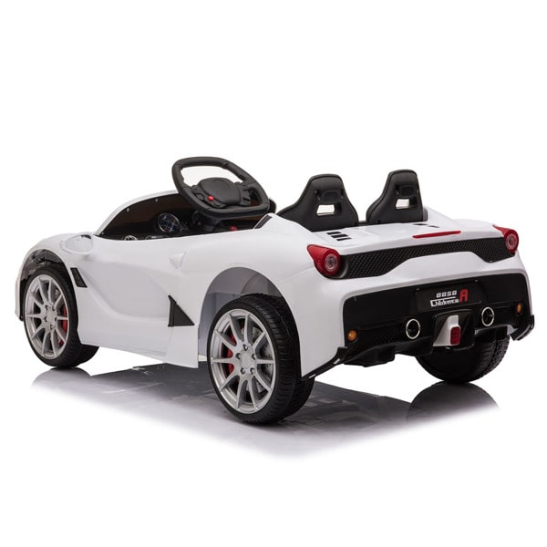 12V Kids Ride On Sports Car - 2.4GHZ Remote Control Car - LED Lights - Siren - Microphone