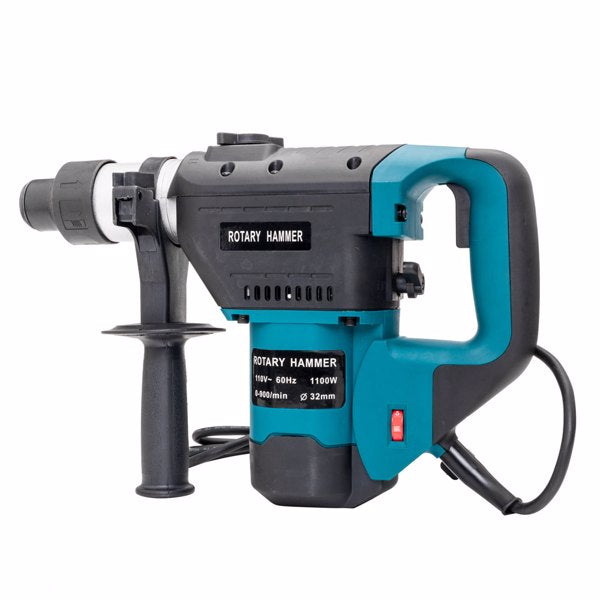 1-1/2" SDS Electric Hammer Drill Set 1100W 110V Blue - Portable Hammer Drill Set - Electric Rotary Hammer Drill Set - Electric Hammer Drill
