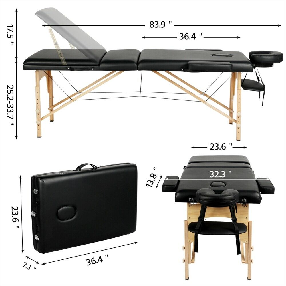 84 Inch Professional Massage Table - Portable Beauty Salon Bed - Beauty Tattoo Massage Bed - Adjustable Massage Bed