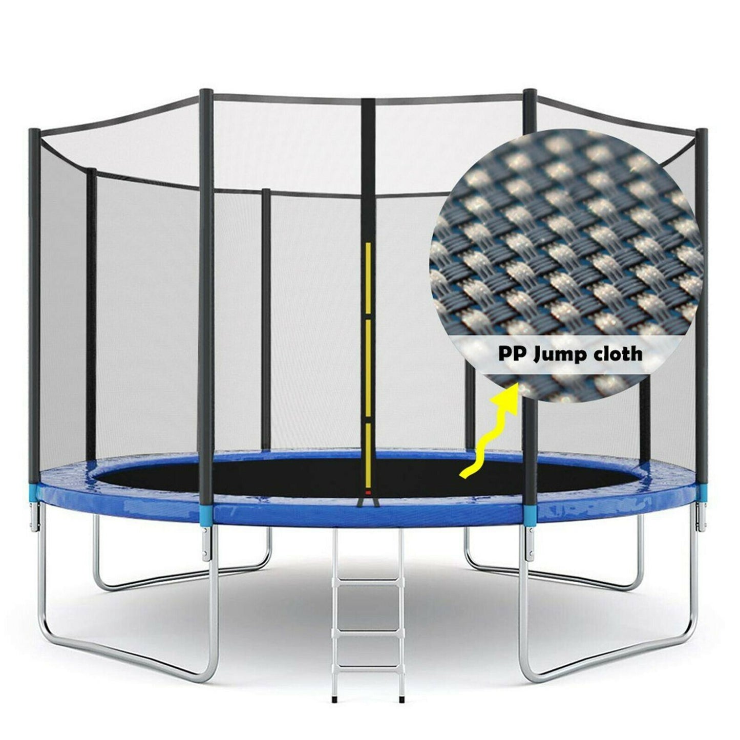 12 ft Kids Trampoline - Trampoline with Enclosure Net - Jumping Mat and Spring Cover Padding - KidsFriendly Trampoline