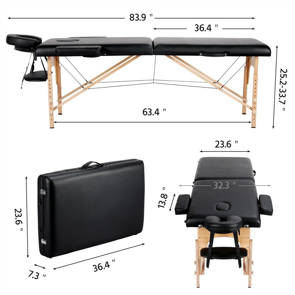 84 Inch Professional Massage Table - Portable Beauty Salon Bed - Beauty Tattoo Massage Bed - Adjustable Massage Bed