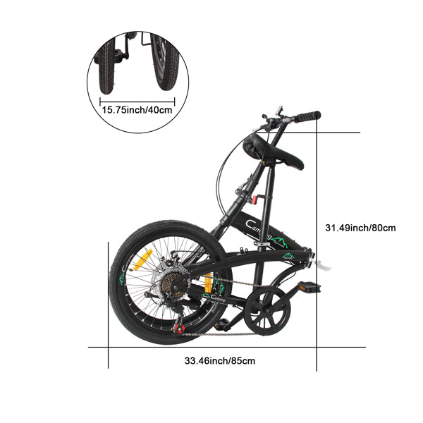 20 Inch Carbon Steel Foldable Bike - 20in Foldable Adult Bicycle - Foldable Bike for Adults