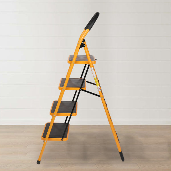 4 Step Ladder Folding Step Stool - Lightweight Ladder with Handgrip Anti-Slip - Wide Pedal