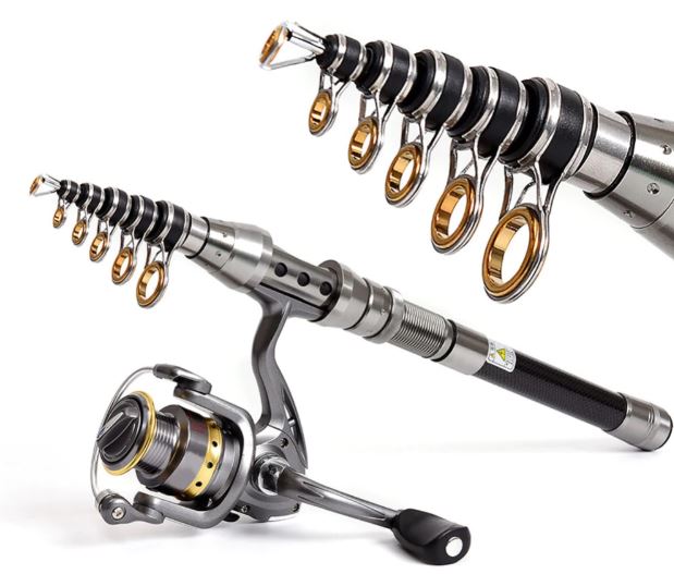 EZ CAST - Travel Fishing Rod - Telescopic Fishing Rod - Collapsible Fishing Rod