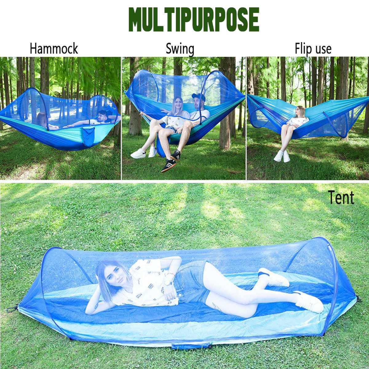 Camping Hammock - Hammock Mosquito Net - Double Hammock - 2 Person Camping Hammock - Versa-Hammock
