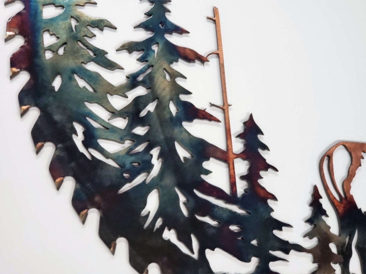Sawblade Metal Art - Metal Art Mountain Elk - Mountain Elk Wildlife Art