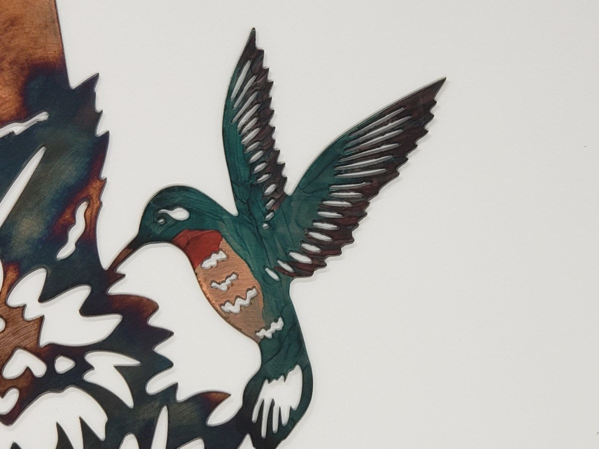 WelcomeArtSign - Welcome Milk Can with Hummingbird - Hummingbird Home Decor Metal Wall Art
