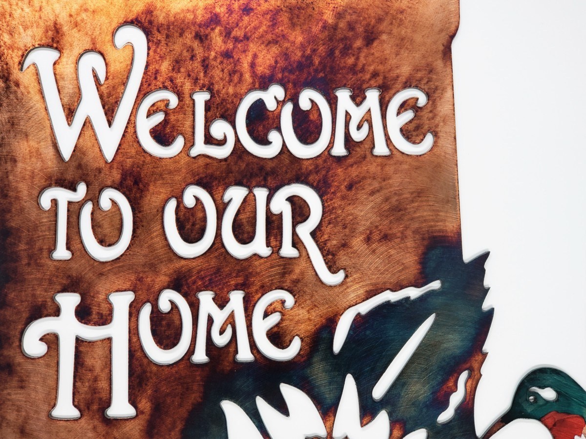 WelcomeArtSign - Welcome Milk Can with Hummingbird - Hummingbird Home Decor Metal Wall Art