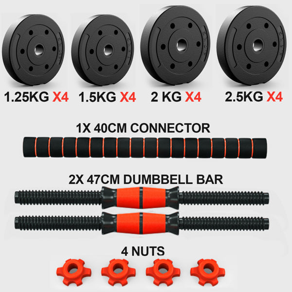 Adjustable Dumbbell Set 33 lbs 66 lbs - 2 in 1 Barbell Set for Men and Women with Shoulder Protection - Gym at Home Exercise Fitness