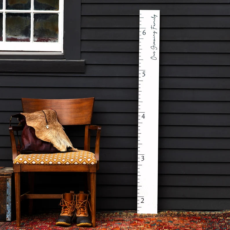 Boho Wooden Ruler Growth Height Chart - Kids Decor, Modern Style Measurement Ruler, Baby Shower Gift