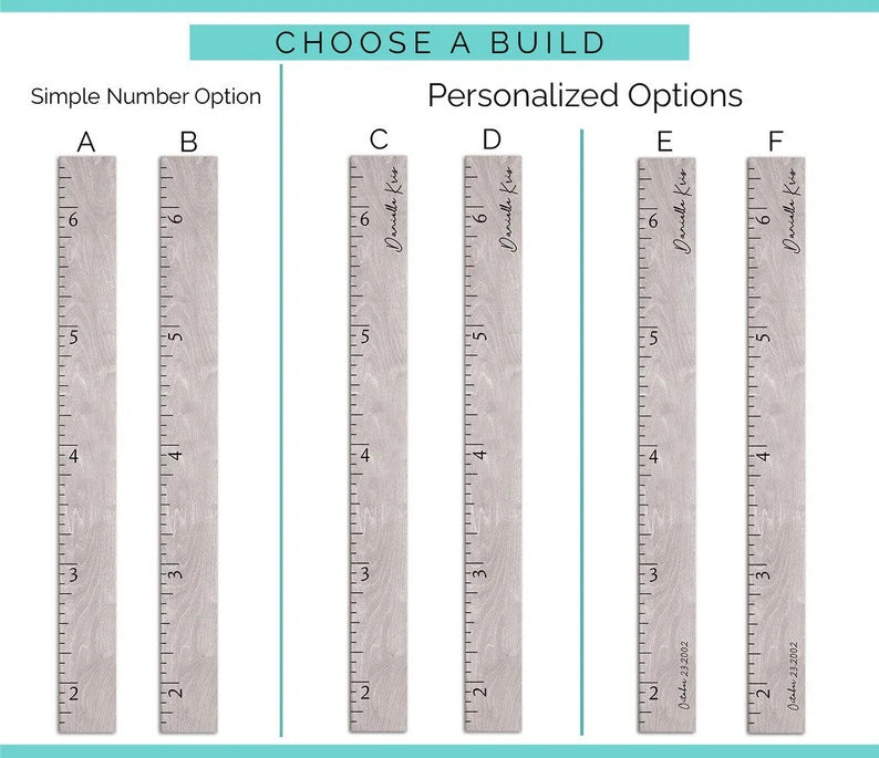Boho Wooden Ruler Growth Height Chart - Kids Decor, Modern Style Measurement Ruler, Baby Shower Gift