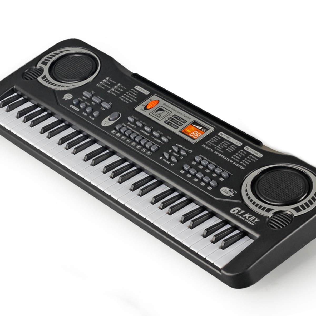 61-Key USB/US/EU Plug Electric Digital Key Board Piano With Keyboard & Microphone Musical Instruments Kids Toy Gift Black