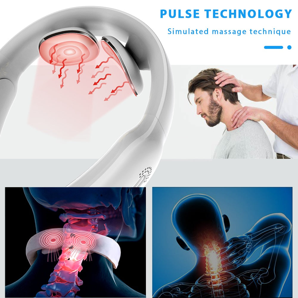 Neck Massager - Neck Pain Relief - Portable Neck Massager - Heated Neck Massager
