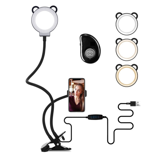 SelfieLight - Selfie Ring Light - Ring Light with Cell Phone Holder - Live Stream Ring Light - Makeup Ring Light