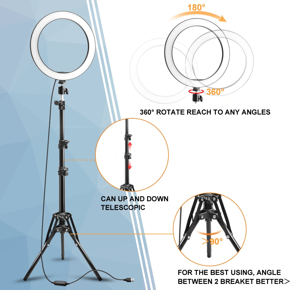 STUDIO-LITE ELITE - Light Ring with Stand - Ring Light with Stand - Ring Light Phone - 10" LED Ring Light - LED Light Ring