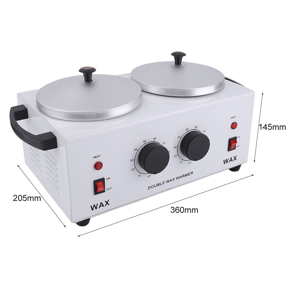 Double Pot Wax Heater - Electric Hair Removal Tool - Wax Machine Hands Feet Paraffin - Wax Therapy - Depilatory Salon Beauty Tool