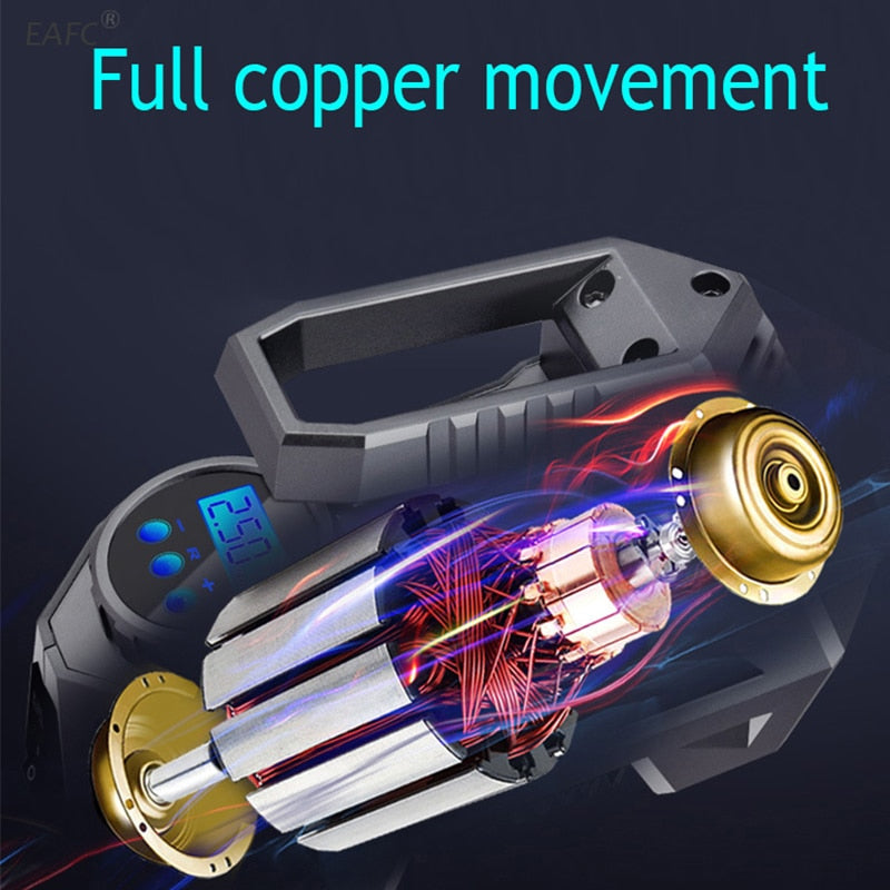 EZInflator - Portable Tire Inflator - Tire Air Compressor - Tire Inflator Machine - Car Tire Inflator Digital Analog Pressure Gauge