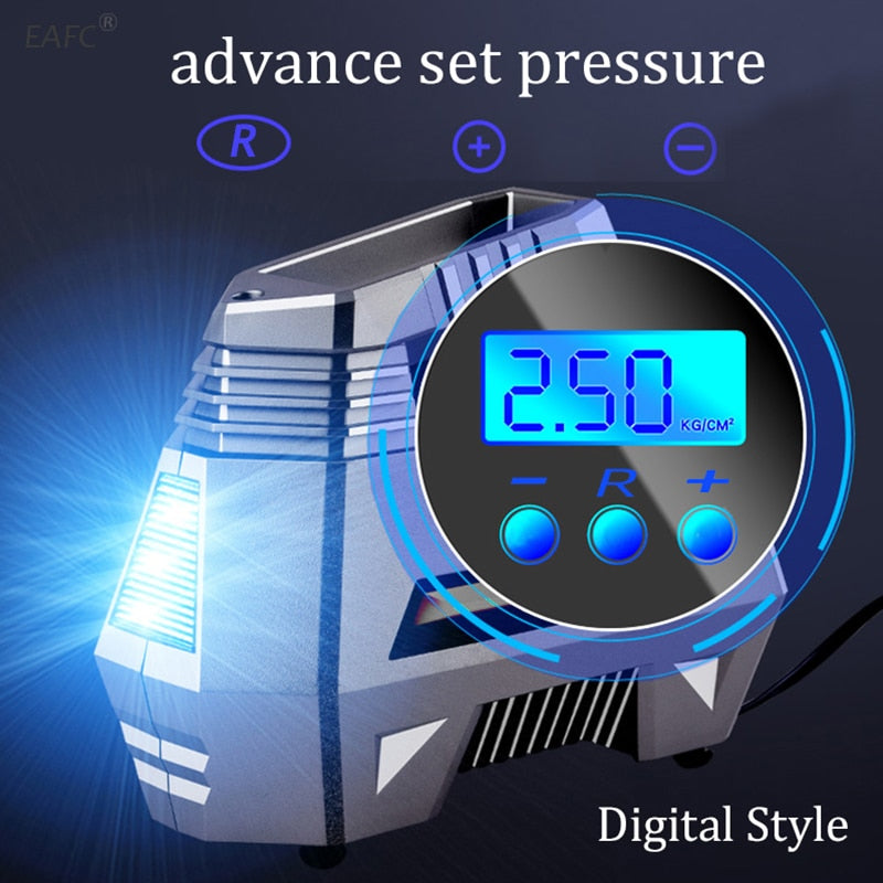 EZInflator - Portable Tire Inflator - Tire Air Compressor - Tire Inflator Machine - Car Tire Inflator Digital Analog Pressure Gauge