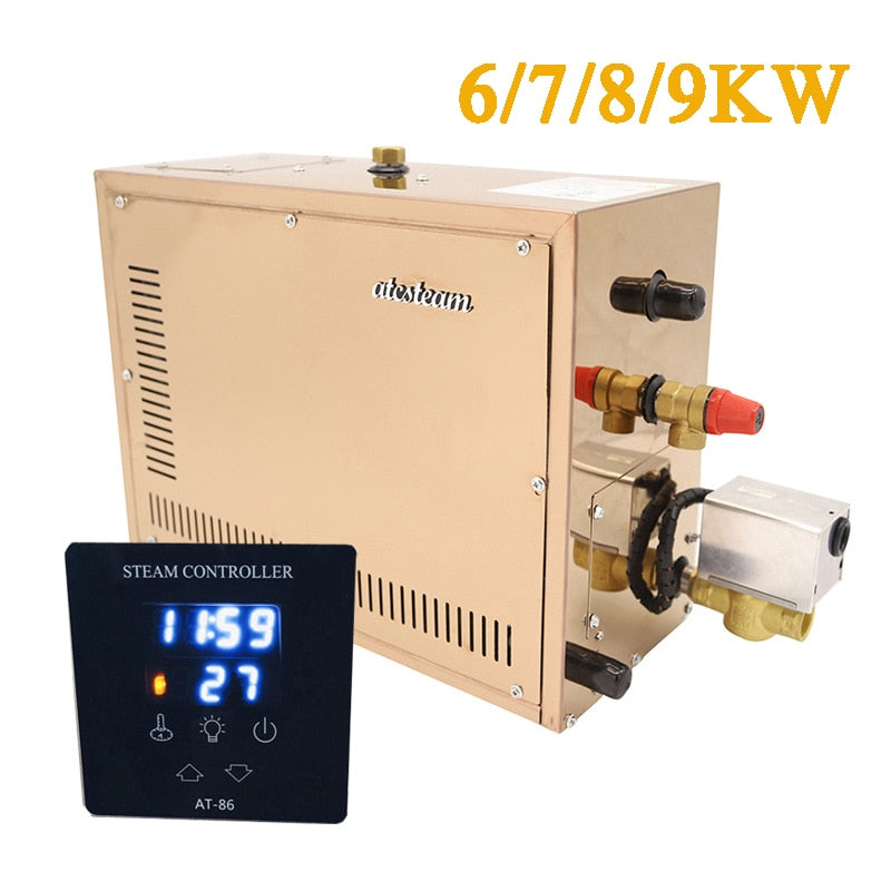 3.5-9W Automatic stainless steel Steam Generator Automatic descaling Sauna Room Steam Bath Machine For Spa Room Digital Controller