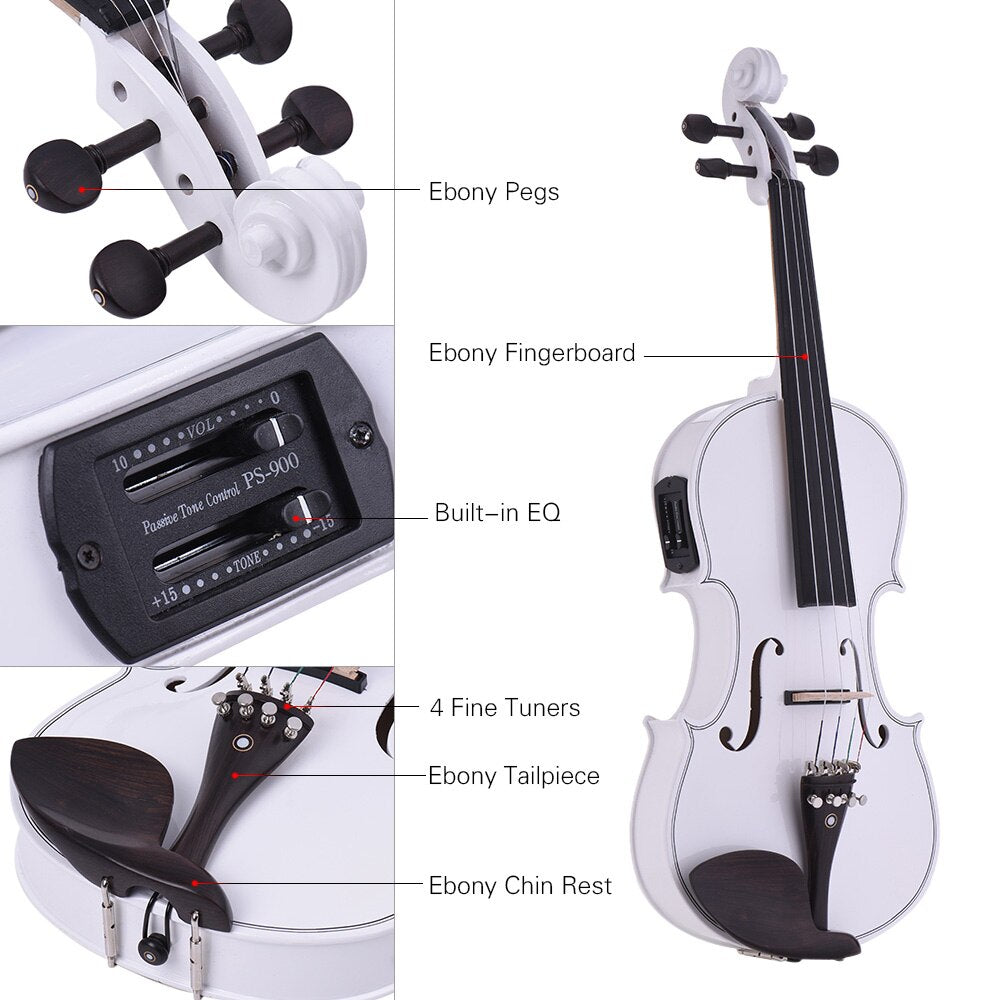 BowLine - Electronic Violin Kit - Electric Violin - Digital Violin - Acoustic Looking Electric Violin - 4/4 Acoustic Electric Violin