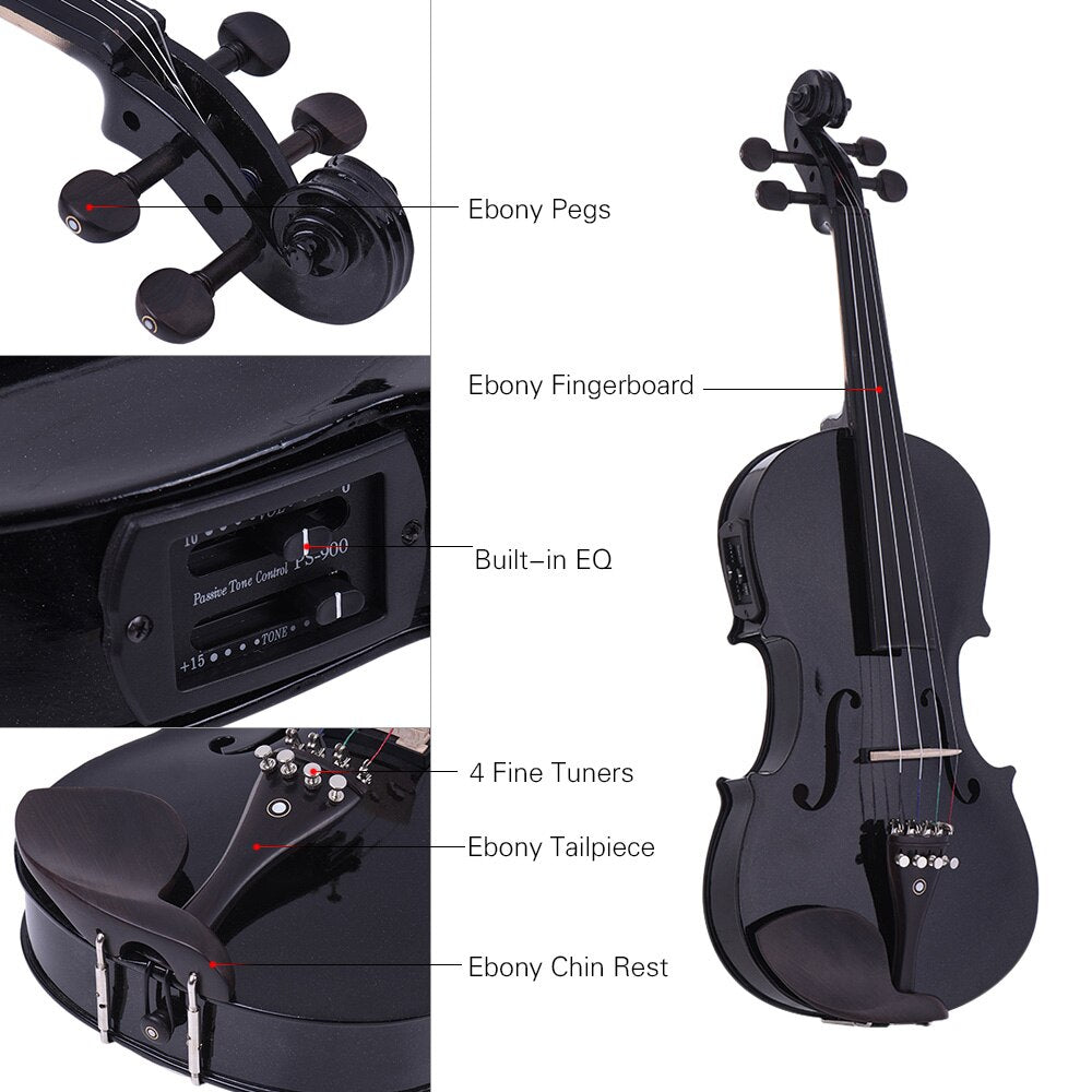 BowLine - Electronic Violin Kit - Electric Violin - Digital Violin - Acoustic Looking Electric Violin - 4/4 Acoustic Electric Violin