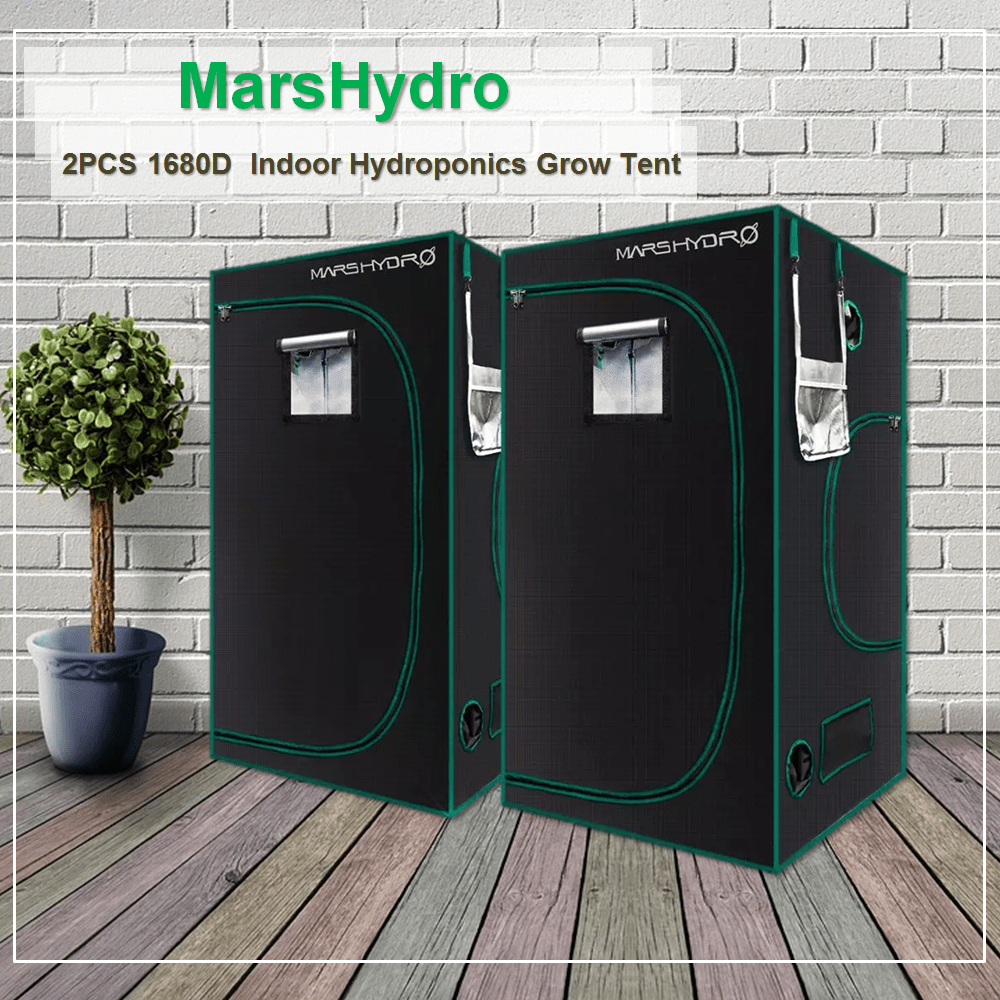 MarsHydro - 2PCS 1680D Indoor Hydroponics Grow Tent - 39*39*70 inch Hydroponics Grow Tent -Marshydro Grow kit -Completely LED Indoor Growing System