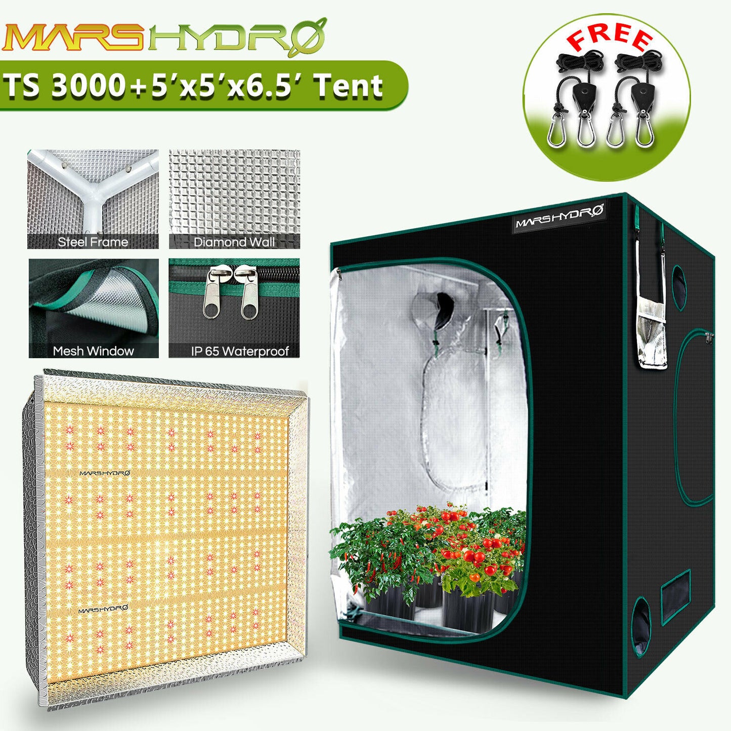 Mars Hydro - LED Grow Light - Full Spectrum Home Tent Kits