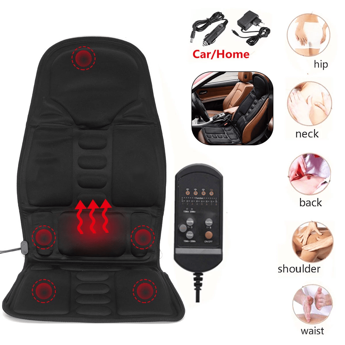 KIFIT - Multifunctional Car Seat Cover  - Body Massage Heat Mat Seat Cover - Seat Cover Cushion