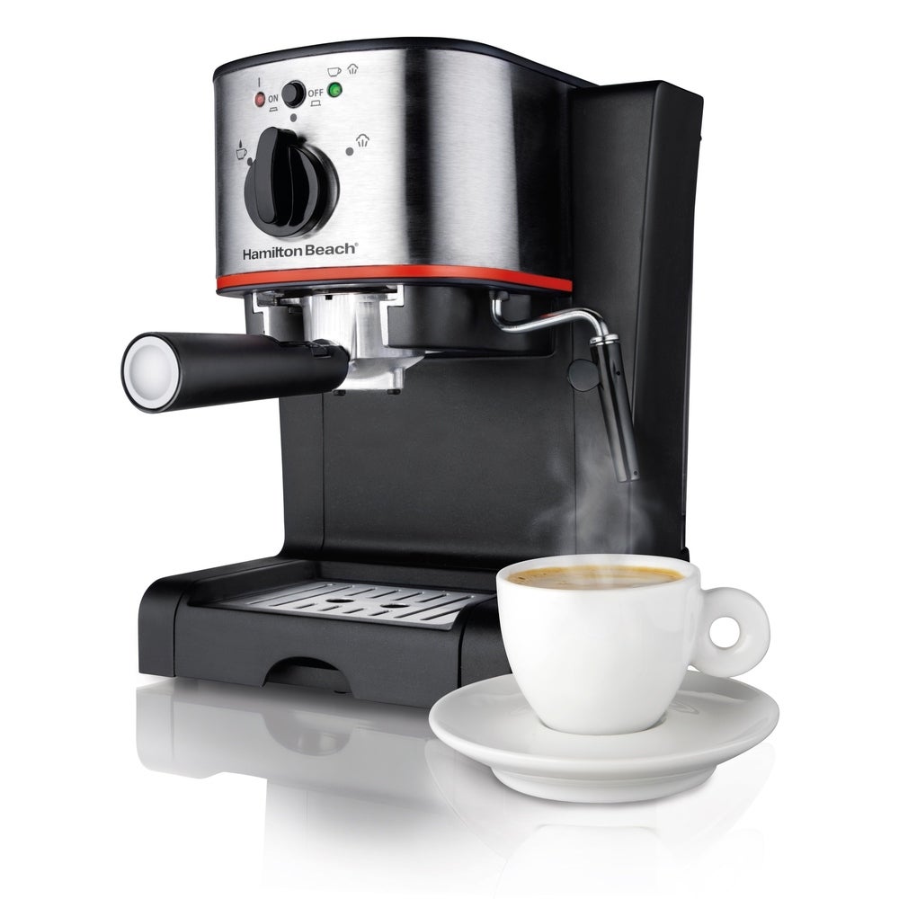 Hamilton Beach Espresso and Cappuccino Maker with Steam Wand and Cup Warmer