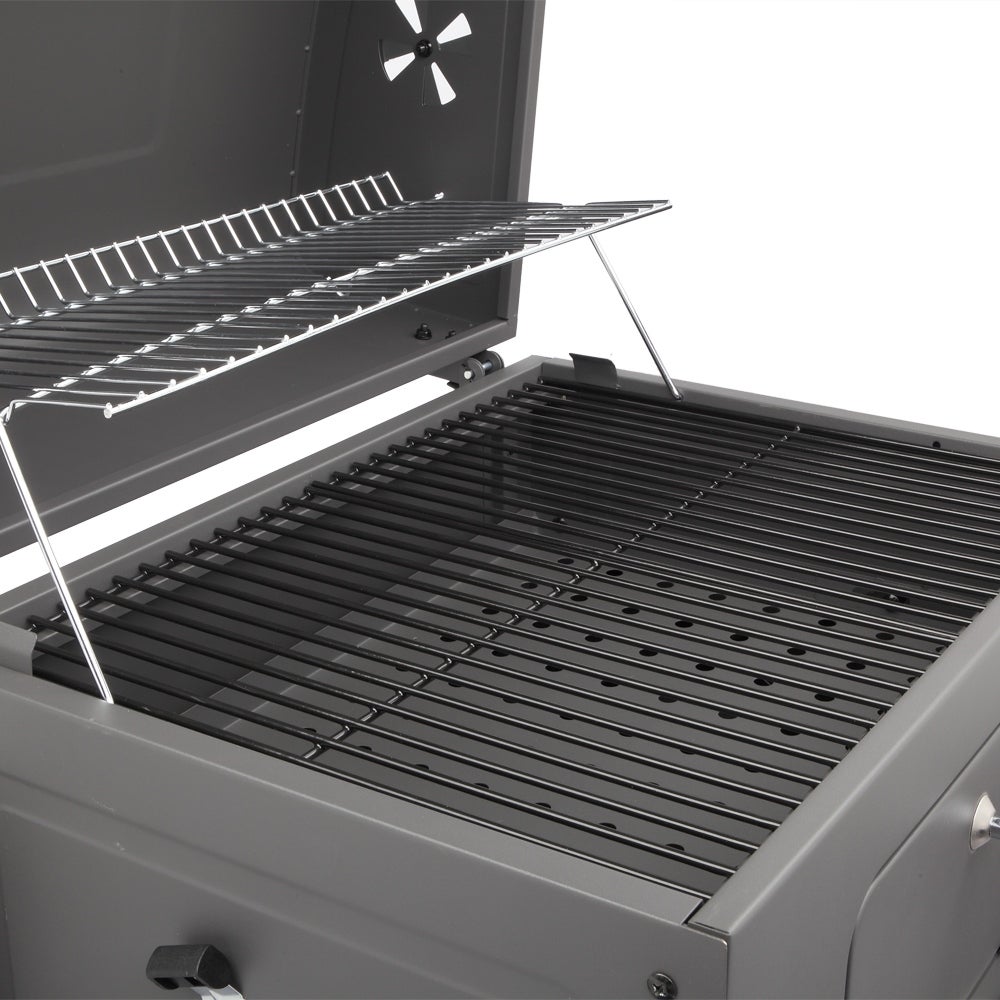 ZOKOP Square Oven Charcoal Grill — With Tray, Oven, Wheels, and Foldable Side — For Outdoor Cooking, Camping, Barbeque