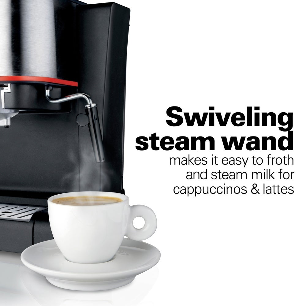 Hamilton Beach Espresso and Cappuccino Maker with Steam Wand and Cup Warmer