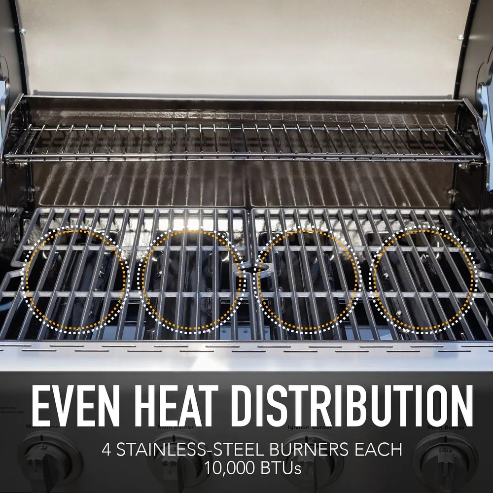 4 Burner plus Side Burner with Stainless Steel Lid Grill