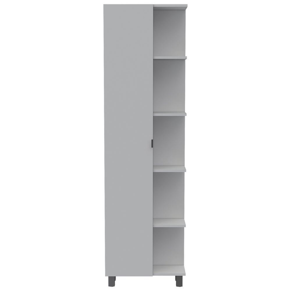 Bathroom Linen Bedroom Cabinet with Adjustable Shelves and Mirror