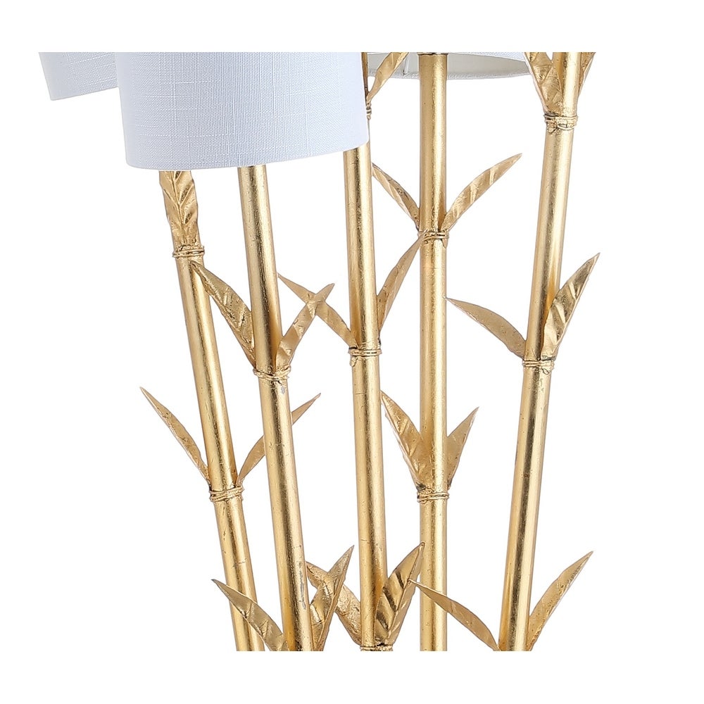 5-Light 65.5" LED Floor Lamp — Gold White Bamboo Lighting by JONATHAN Y