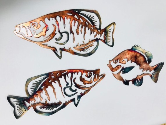 Panfish Set Metal Wall Art - Nature Décor - Panfish Set Metal Wall Art - Fish Metal Art - Panfish Set Décor