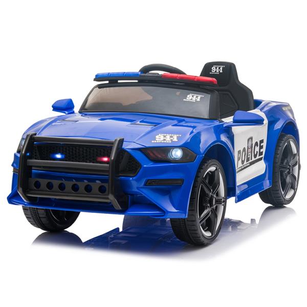 Kid Ride in Police Car - Police Sports Car - 2.4GHZ Remote Control Car - LED Lights - Siren - Microphone